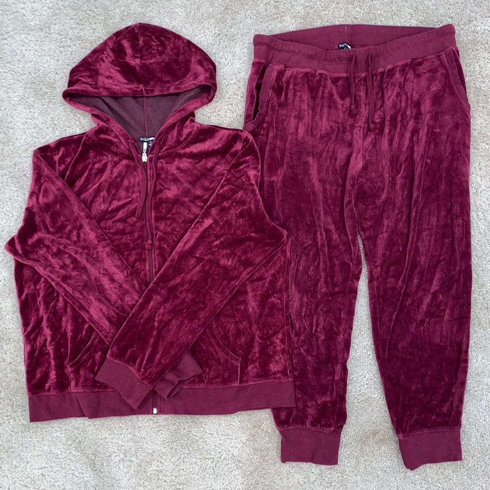 Velour jacket and pant set